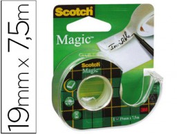 Miniportarrollos Scotch con cinta adhesiva invisible 7,5m.x19 mm.